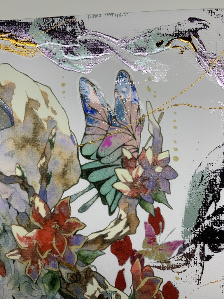 手描きイラスト グッズ キャンバスプリント×デコレーション 「 いい天気の日は」