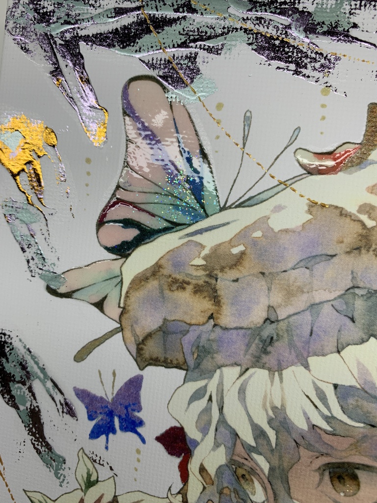 手描きイラスト グッズ キャンバスプリント×デコレーション 「 いい天気の日は」