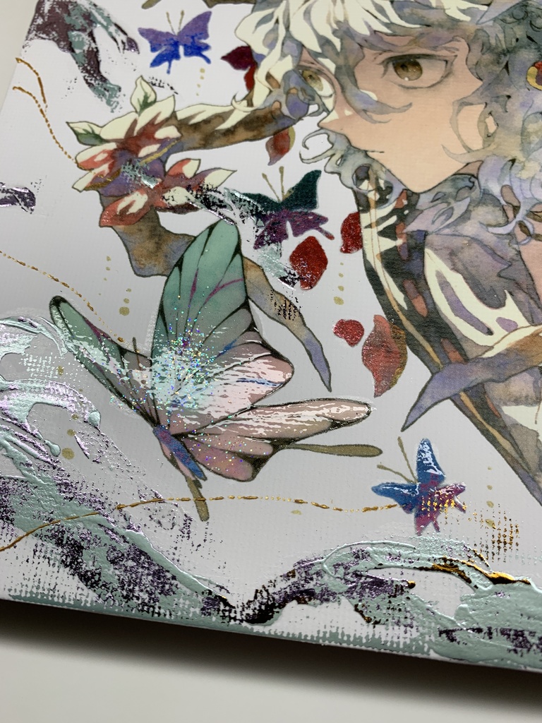 手描きイラスト グッズ キャンバスプリント×デコレーション 「 いい天気の日は」