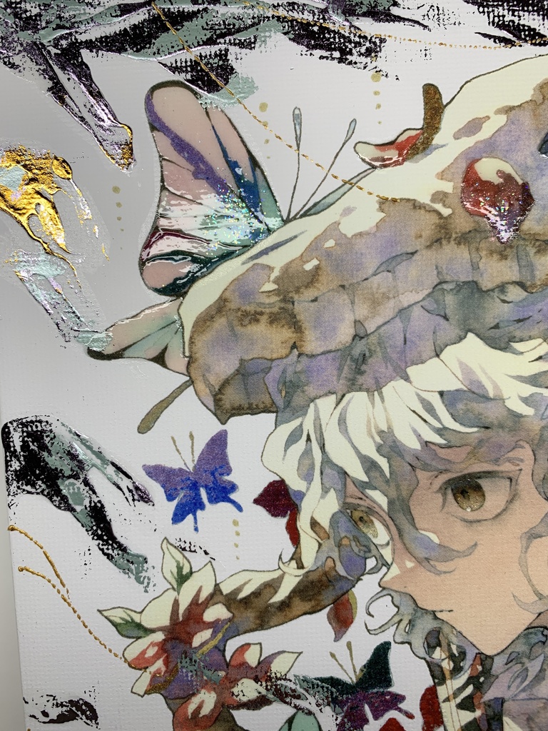 手描きイラスト グッズ キャンバスプリント×デコレーション 「 いい天気の日は」