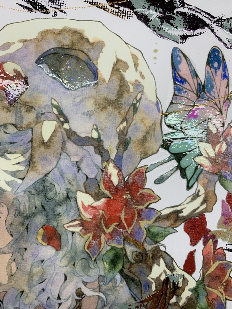 手描きイラスト グッズ キャンバスプリント×デコレーション 「 いい天気の日は」