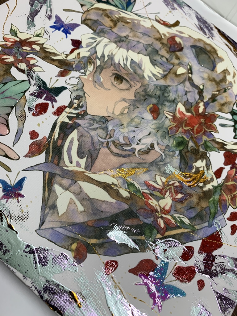 手描きイラスト グッズ キャンバスプリント×デコレーション 「 いい天気の日は」