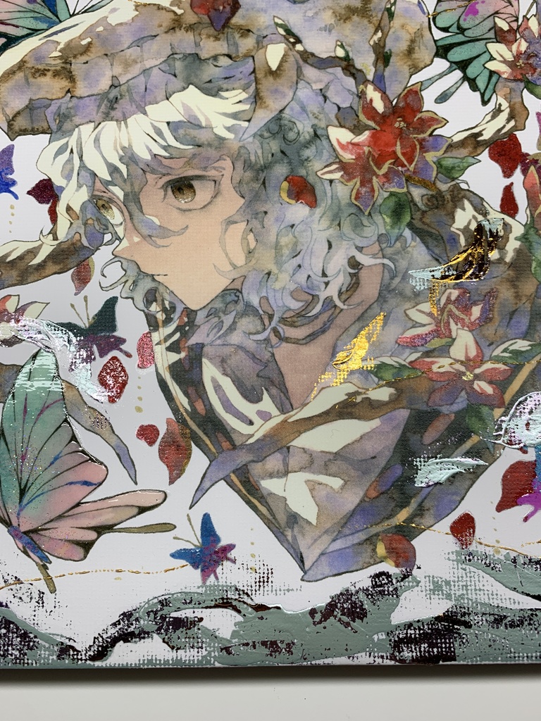 手描きイラスト グッズ キャンバスプリント×デコレーション 「 いい天気の日は」