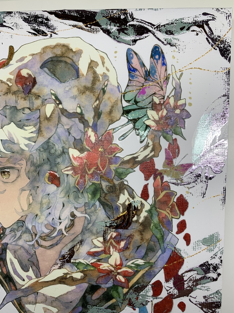 手描きイラスト グッズ キャンバスプリント×デコレーション 「 いい天気の日は」