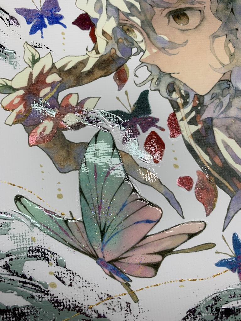 手描きイラスト グッズ キャンバスプリント×デコレーション 「 いい天気の日は」