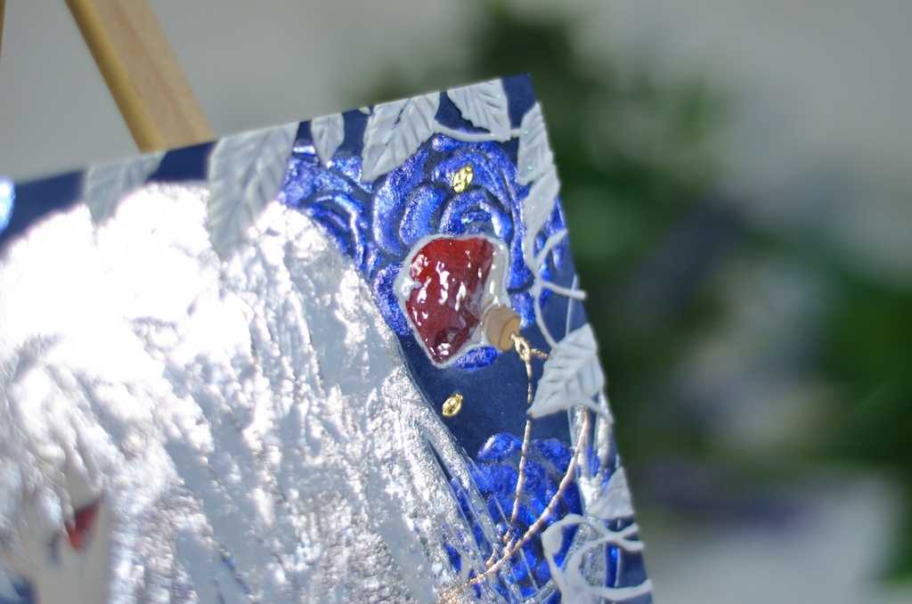 オリジナル 手描きイラスト 女の子 「月虹が見える夜に」 正方形サイズ 透明水彩