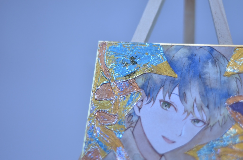 オリジナル 手描きイラスト 男の子 青年 「秘密の場所」 1/4色紙サイズ 透明水彩