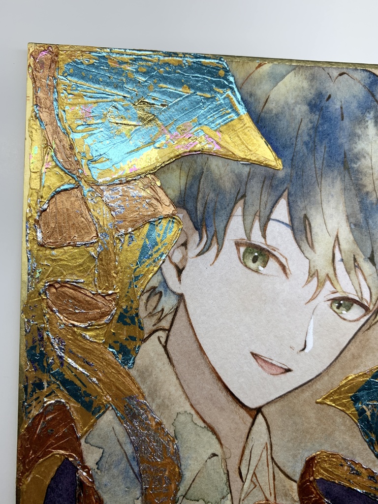 オリジナル 手描きイラスト 男の子 青年 「秘密の場所」 1/4色紙サイズ 透明水彩