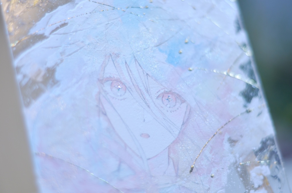 オリジナル 手描きイラスト 女の子 「見つけたものは」 アクリル板 A5サイズ 透明水彩