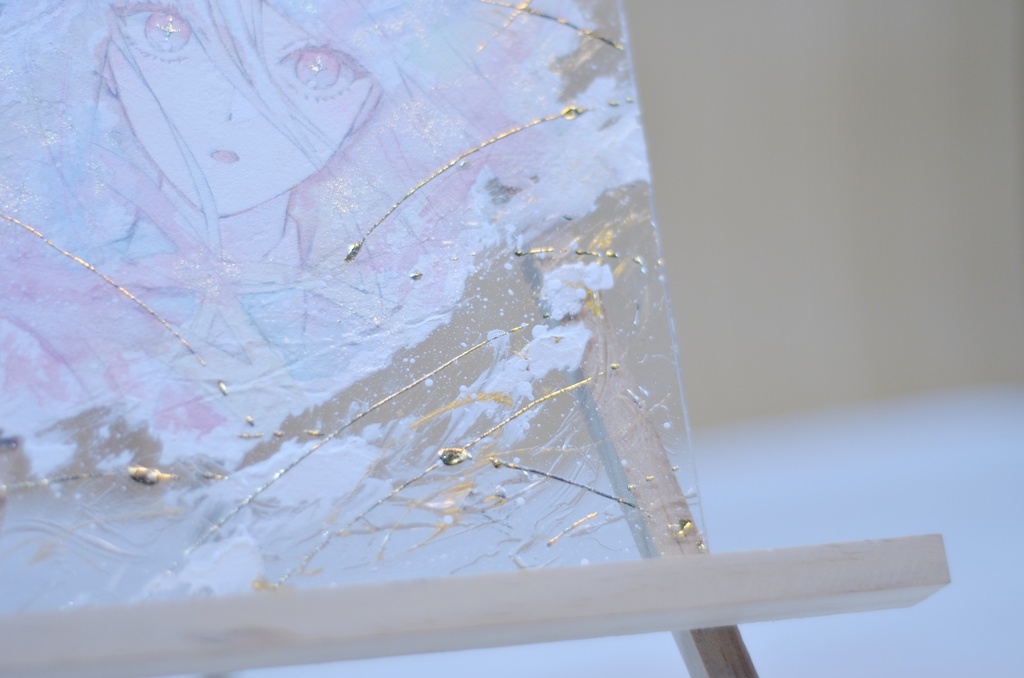 オリジナル 手描きイラスト 女の子 「見つけたものは」 アクリル板 A5サイズ 透明水彩