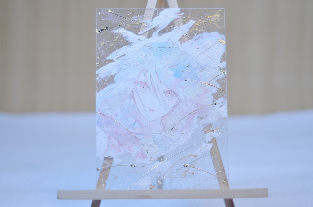 オリジナル 手描きイラスト 女の子 「見つけたものは」 アクリル板 A5サイズ 透明水彩