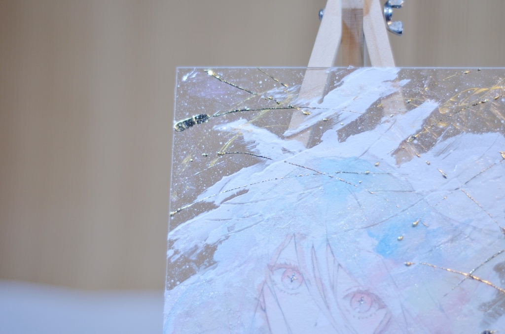 オリジナル 手描きイラスト 女の子 「見つけたものは」 アクリル板 A5サイズ 透明水彩