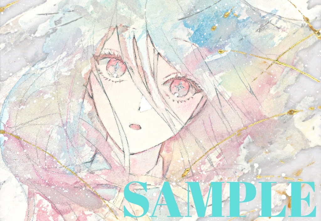 オリジナル 手描きイラスト 女の子 「見つけたものは」 アクリル板 A5サイズ 透明水彩