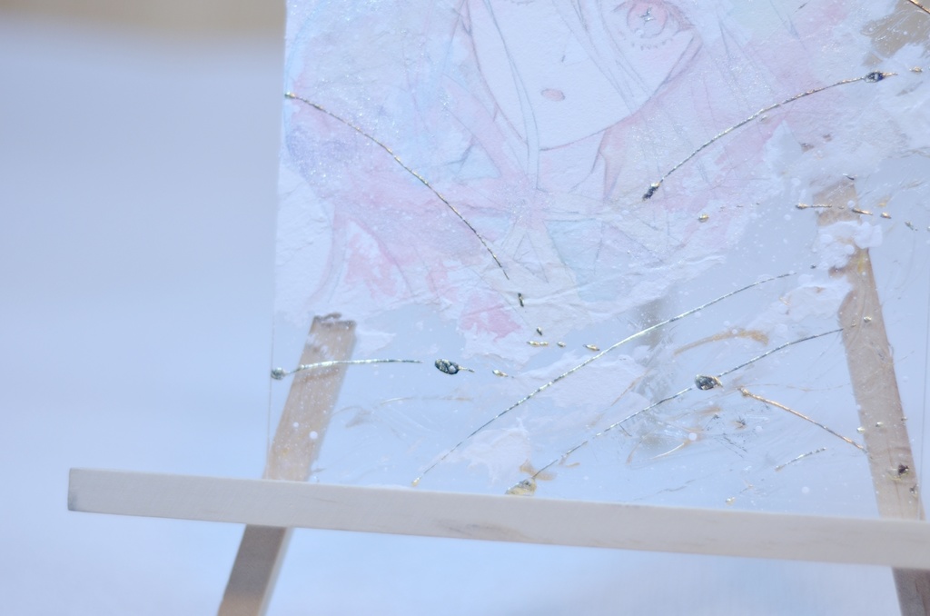 オリジナル 手描きイラスト 女の子 「見つけたものは」 アクリル板 A5サイズ 透明水彩