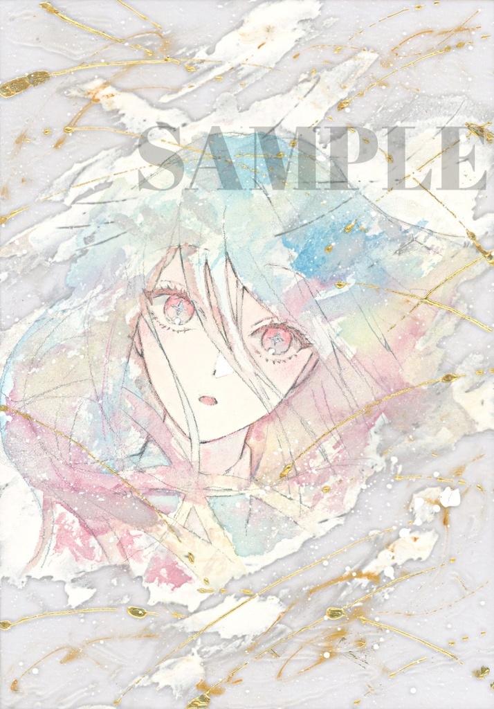 オリジナル 手描きイラスト 女の子 「見つけたものは」 アクリル板 A5サイズ 透明水彩