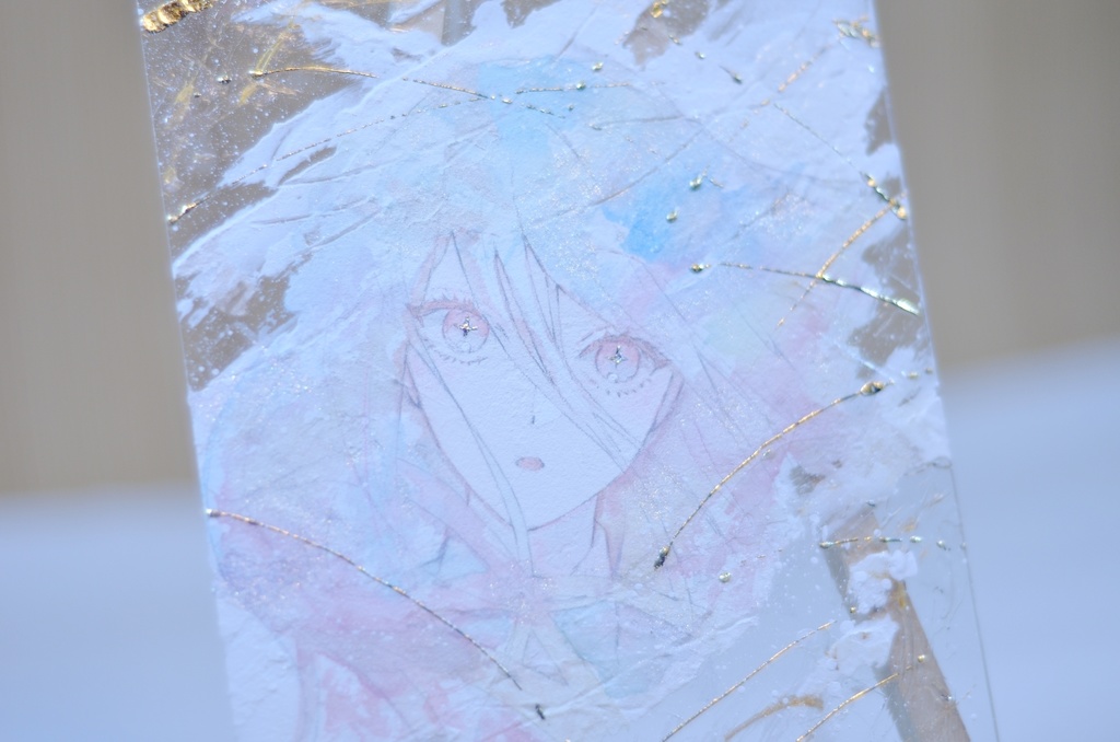 オリジナル 手描きイラスト 女の子 「見つけたものは」 アクリル板 A5サイズ 透明水彩