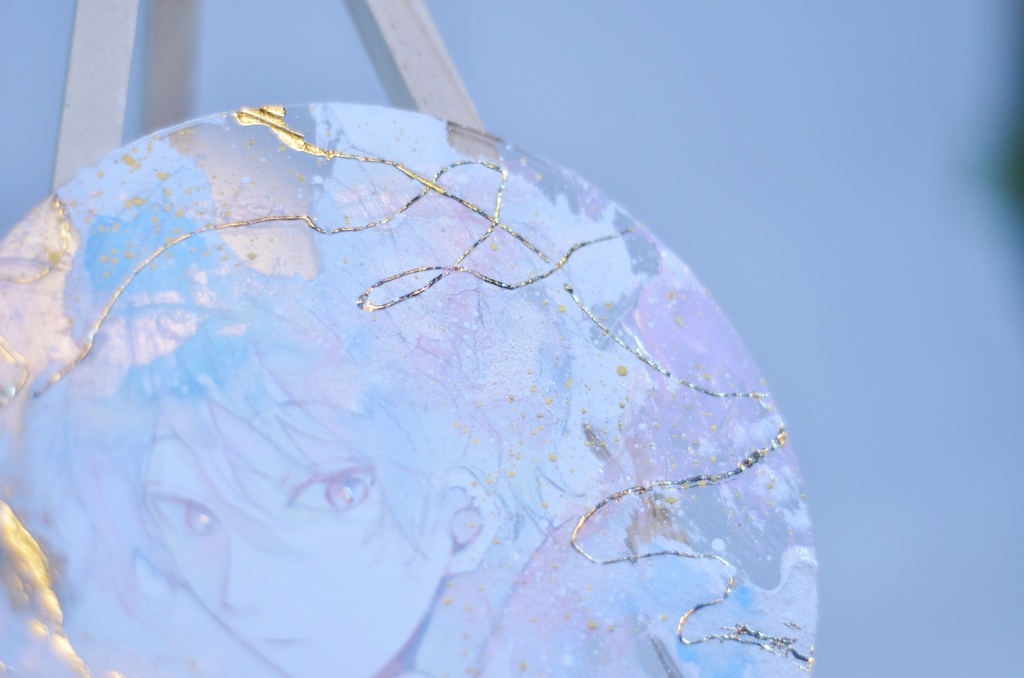 オリジナル 手描きイラスト 男の子 青年 「輝きはいつまでも」 アクリル板 円形サイズ 透明水彩