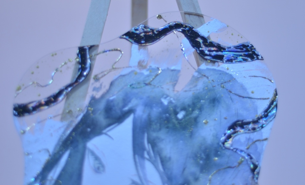 オリジナル 手描きイラスト 女の子 「素直になれなくて」 アクリル板 変型サイズ 透明水彩