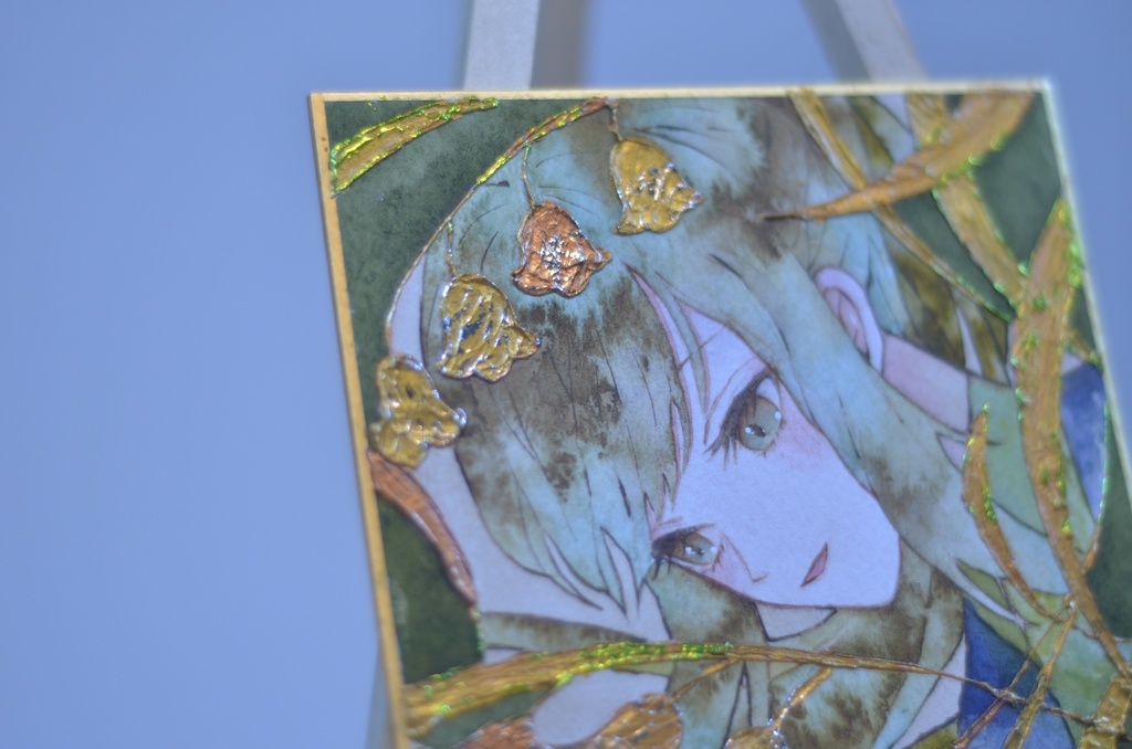 オリジナル 手描きイラスト 女の子 「鈴蘭姫」 1/4色紙サイズ 透明水彩