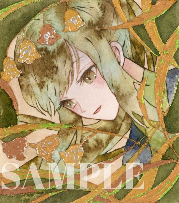 オリジナル　手描きイラスト　女の子 　「鈴蘭姫」 1/4色紙サイズ　透明水彩