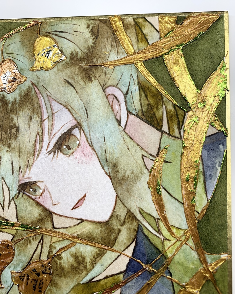 オリジナル 手描きイラスト 女の子 「鈴蘭姫」 1/4色紙サイズ 透明水彩