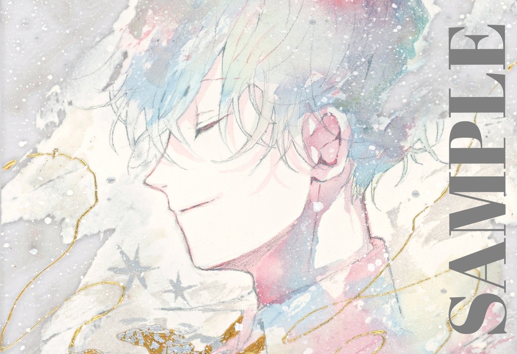 オリジナル 手描きイラスト 男の子 青年 「思い出はいつでも」 アクリル板 A5サイズ 透明水彩