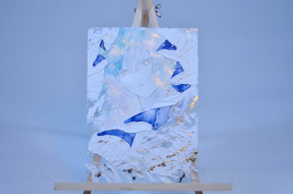 オリジナル 手描きイラスト 女の子 「静寂の森の魔女」 アクリル板 A5サイズ 透明水彩