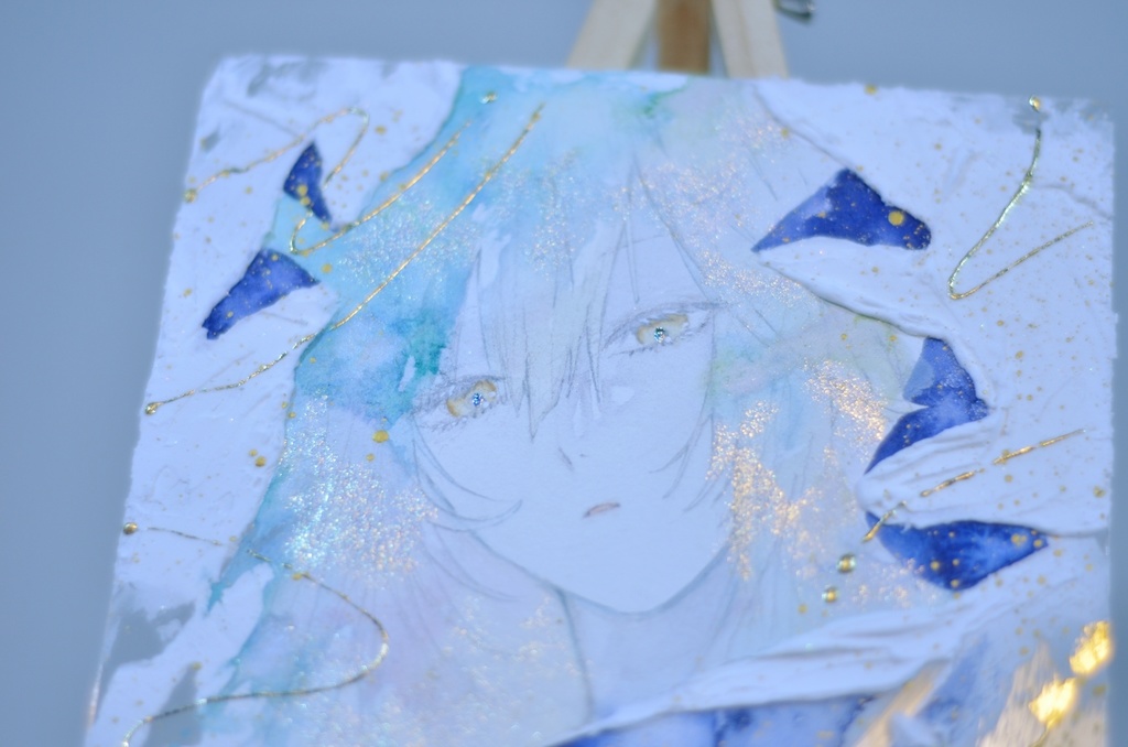 オリジナル 手描きイラスト 女の子 「静寂の森の魔女」 アクリル板 A5サイズ 透明水彩