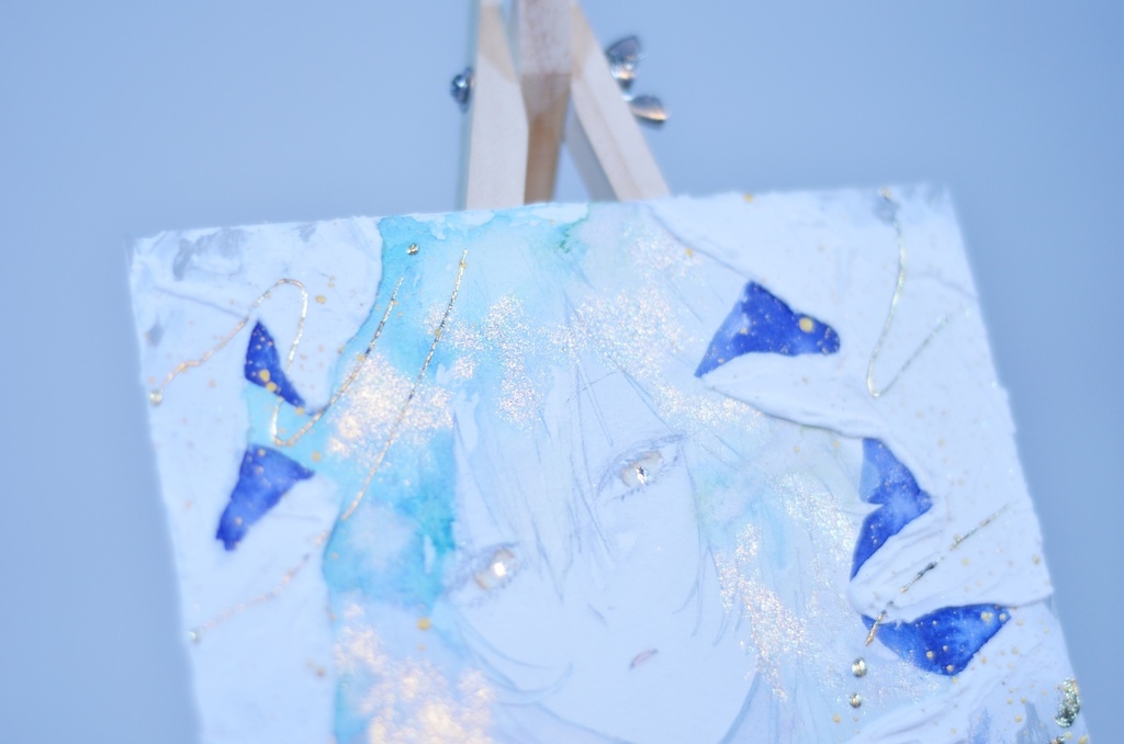 オリジナル 手描きイラスト 女の子 「静寂の森の魔女」 アクリル板 A5サイズ 透明水彩