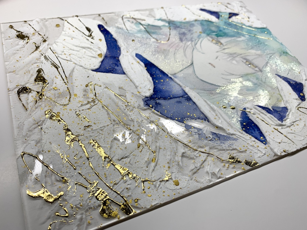 オリジナル 手描きイラスト 女の子 「静寂の森の魔女」 アクリル板 A5サイズ 透明水彩