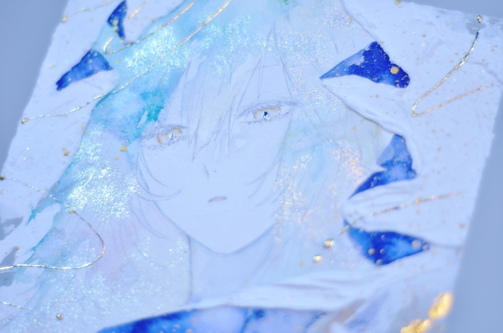 オリジナル 手描きイラスト 女の子 「静寂の森の魔女」 アクリル板 A5サイズ 透明水彩