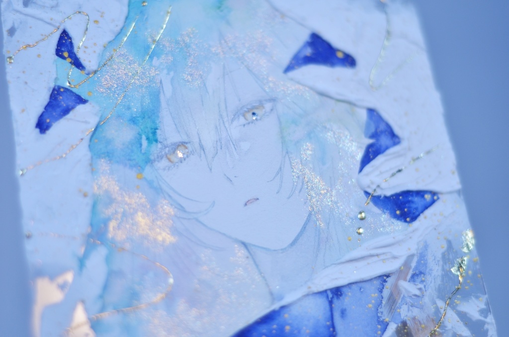 オリジナル 手描きイラスト 女の子 「静寂の森の魔女」 アクリル板 A5サイズ 透明水彩