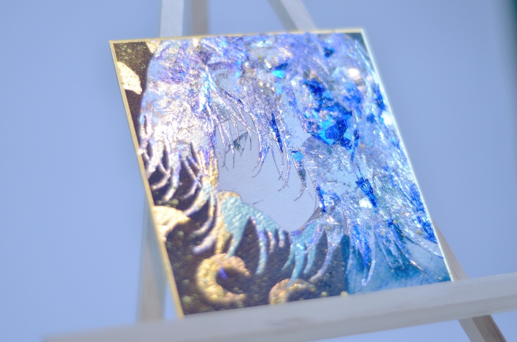 オリジナル 手描きイラスト 男の子 青年 「月の使者」 1/4色紙サイズ 透明水彩