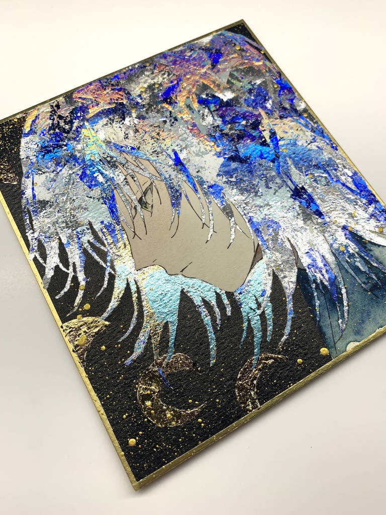 オリジナル 手描きイラスト 男の子 青年 「月の使者」 1/4色紙サイズ 透明水彩