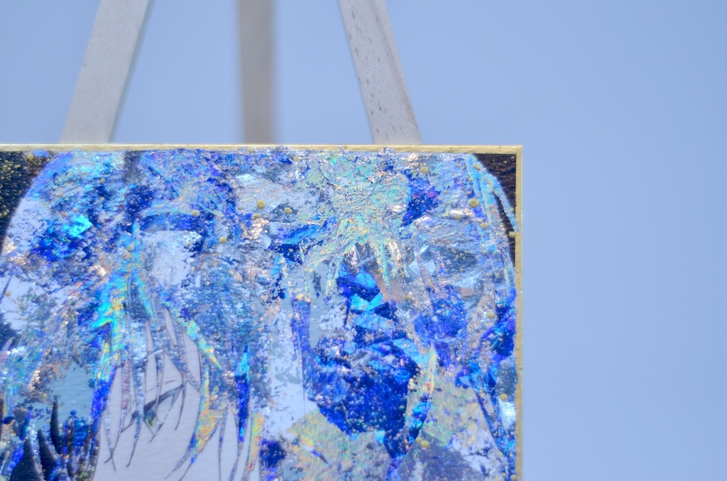 オリジナル 手描きイラスト 男の子 青年 「月の使者」 1/4色紙サイズ 透明水彩