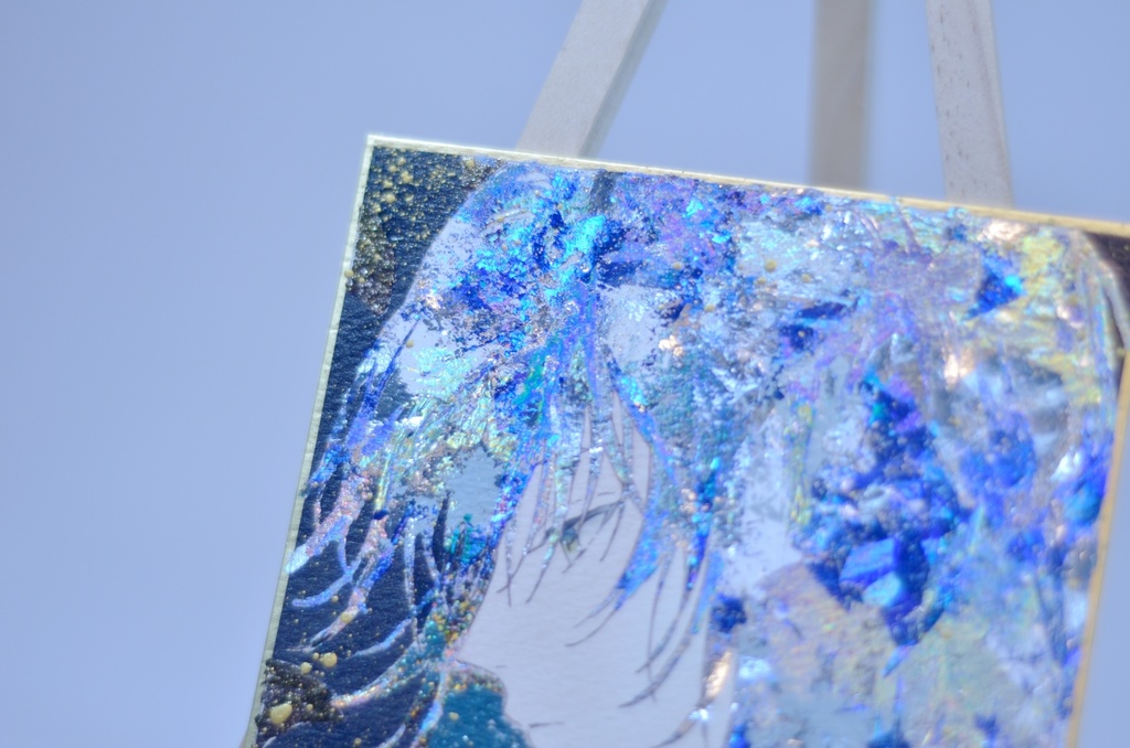 オリジナル 手描きイラスト 男の子 青年 「月の使者」 1/4色紙サイズ 透明水彩