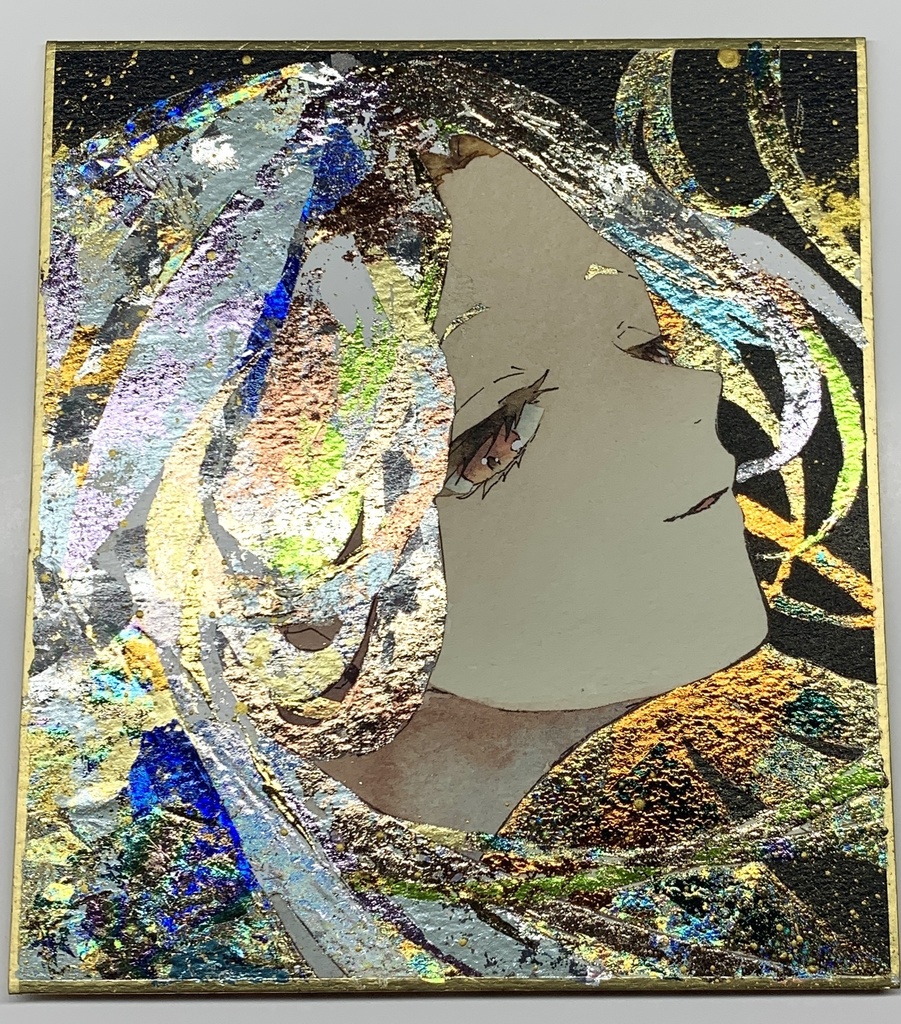 オリジナル 手描きイラスト 女の子 「白薔薇の箱入り娘」 1/4色紙サイズ 透明水彩