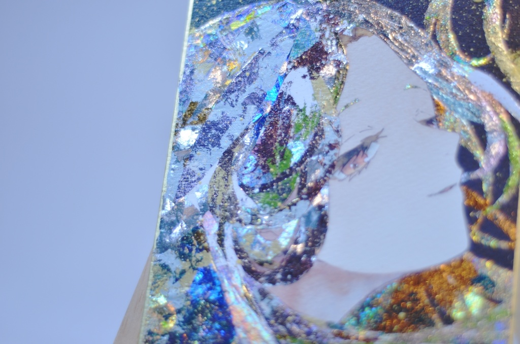 オリジナル 手描きイラスト 女の子 「白薔薇の箱入り娘」 1/4色紙サイズ 透明水彩