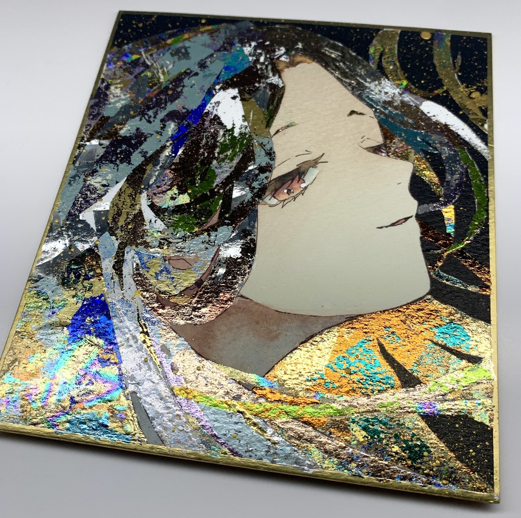 オリジナル 手描きイラスト 女の子 「白薔薇の箱入り娘」 1/4色紙サイズ 透明水彩