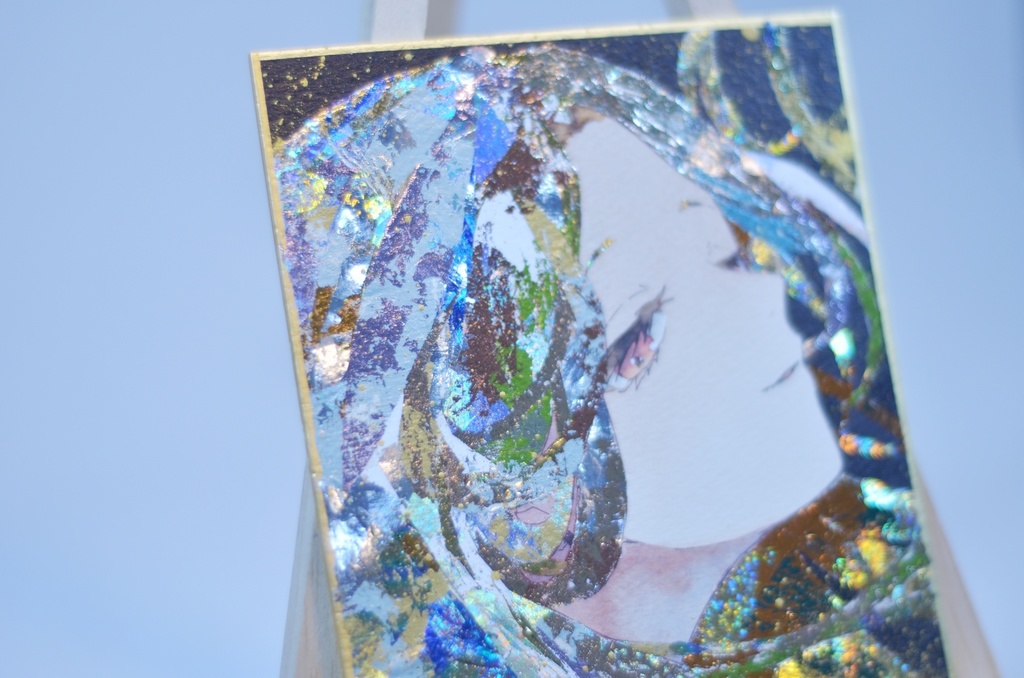 オリジナル 手描きイラスト 女の子 「白薔薇の箱入り娘」 1/4色紙サイズ 透明水彩