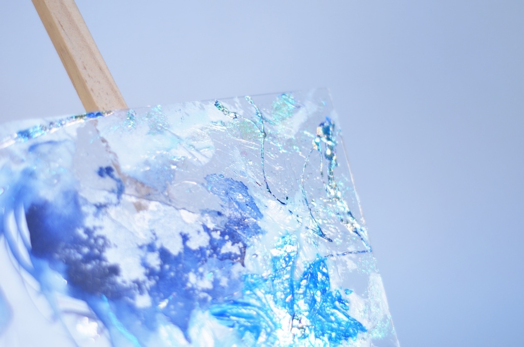 オリジナル 手描きイラスト 男の子 青年 「花に埋もれて」 アクリル板 A5サイズ 透明水彩 原画