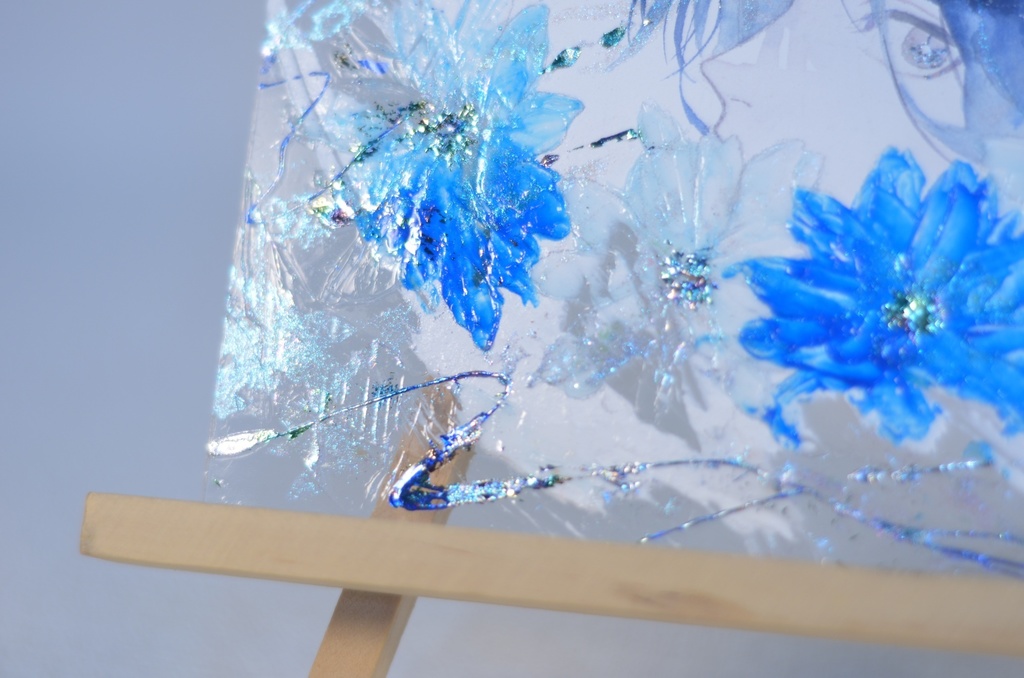 オリジナル 手描きイラスト 男の子 青年 「花に埋もれて」 アクリル板 A5サイズ 透明水彩 原画