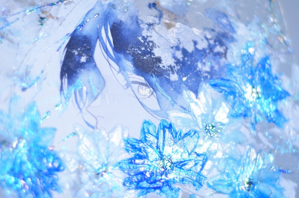 オリジナル 手描きイラスト 男の子 青年 「花に埋もれて」 アクリル板 A5サイズ 透明水彩 原画