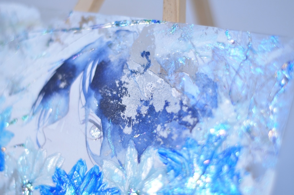 オリジナル 手描きイラスト 男の子 青年 「花に埋もれて」 アクリル板 A5サイズ 透明水彩 原画