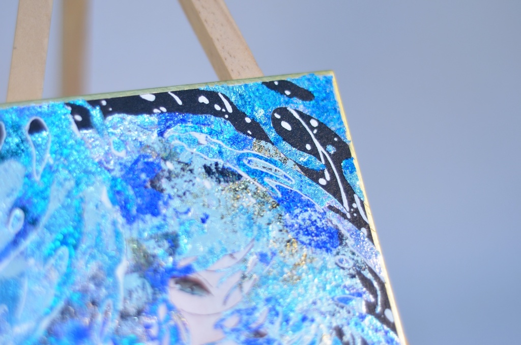 オリジナル 手描きイラスト 女の子 「潮風」 1/4色紙サイズ 透明水彩 原画