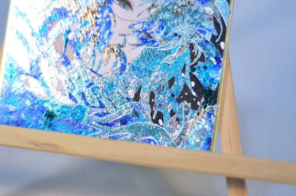 オリジナル 手描きイラスト 女の子 「潮風」 1/4色紙サイズ 透明水彩 原画