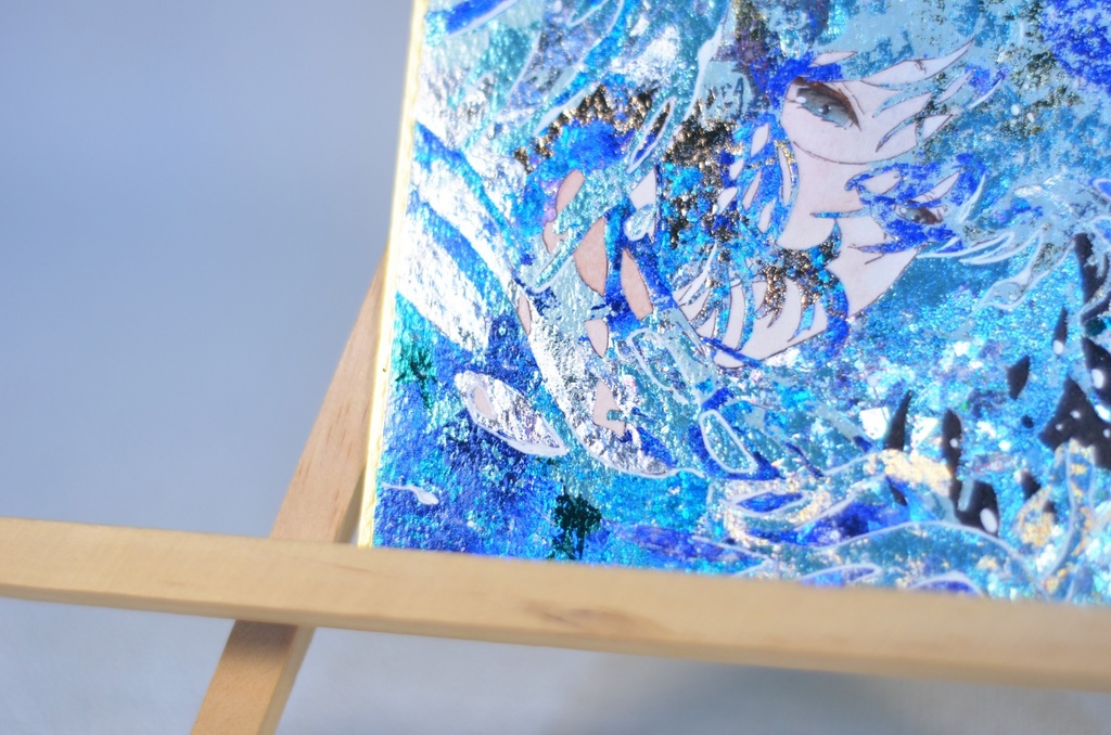 オリジナル 手描きイラスト 女の子 「潮風」 1/4色紙サイズ 透明水彩 原画