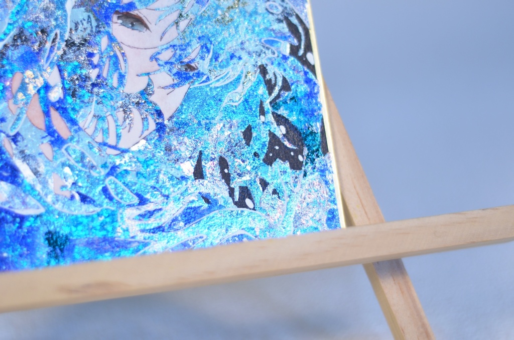 オリジナル 手描きイラスト 女の子 「潮風」 1/4色紙サイズ 透明水彩 原画