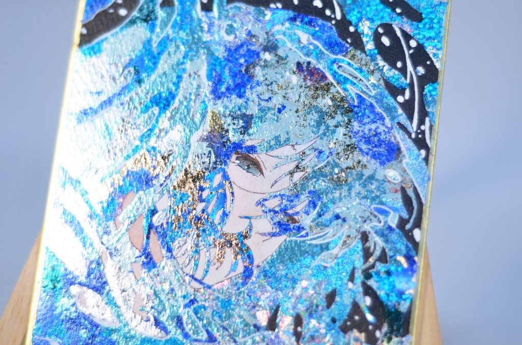 オリジナル 手描きイラスト 女の子 「潮風」 1/4色紙サイズ 透明水彩 原画