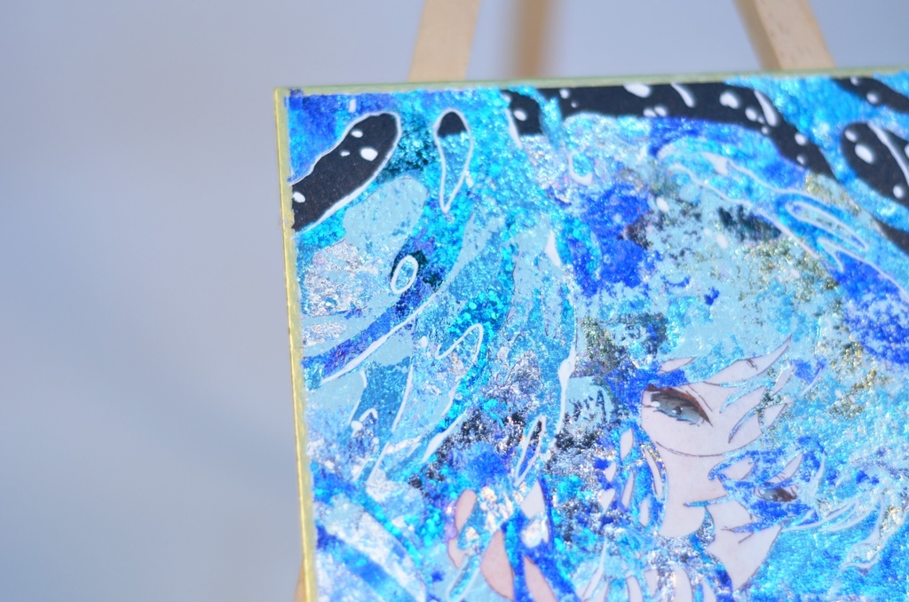 オリジナル 手描きイラスト 女の子 「潮風」 1/4色紙サイズ 透明水彩 原画